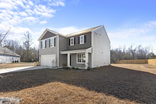 view of front of house with a garage