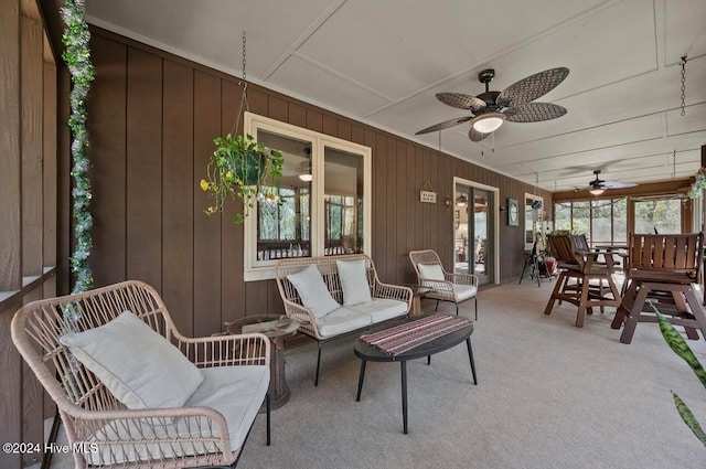 view of patio / terrace featuring ceiling fan