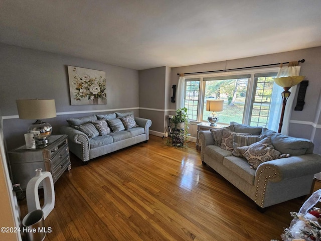 living room featuring hardwood / wood-style floors