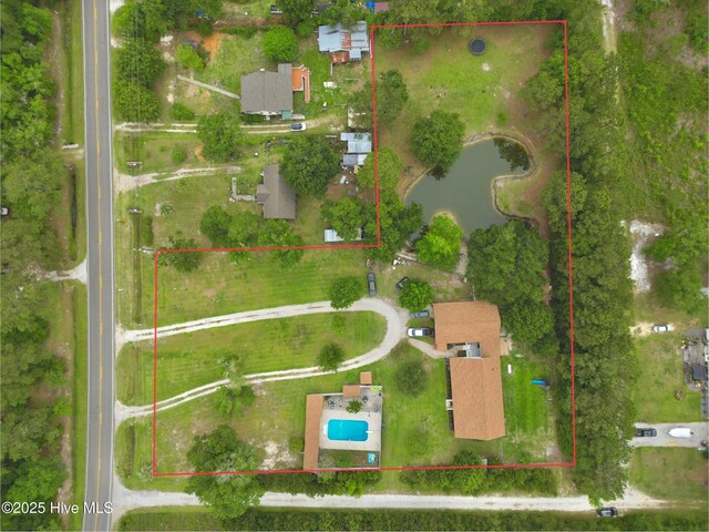 955 Mt Pisgah Rd SW, Supply, NC 28462 - aerial view of property's location with a large body of water and property boundaries highlighted