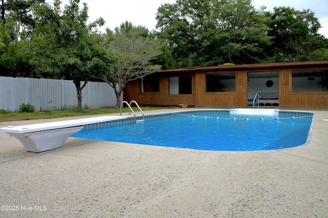 955 Mt Pisgah Rd SW, Supply, NC 28462 - view of swimming pool featuring a diving board and a patio