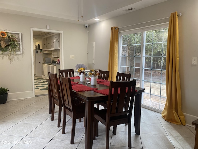 view of tiled dining room