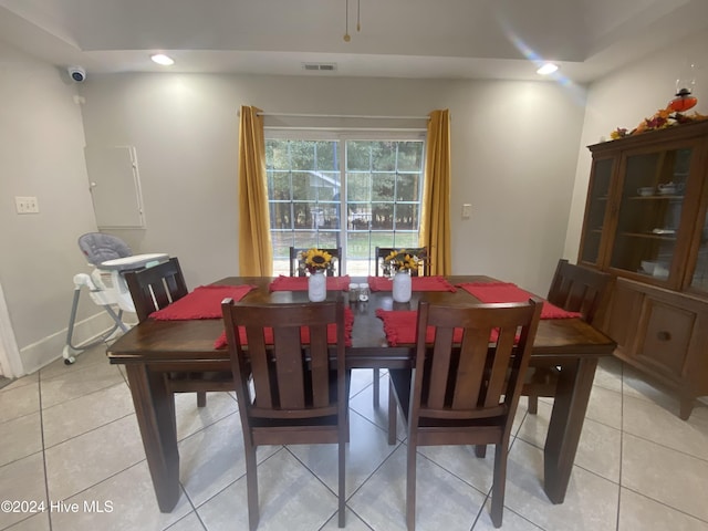 view of tiled dining area