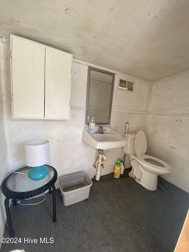 bathroom with sink and toilet