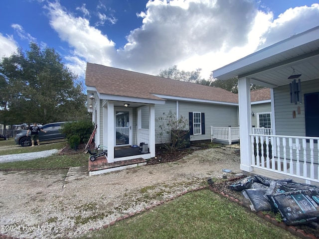 exterior space with covered porch