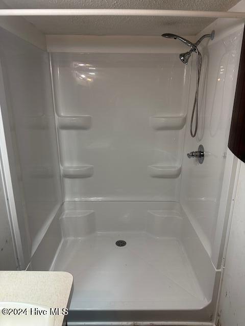 bathroom with vanity and walk in shower