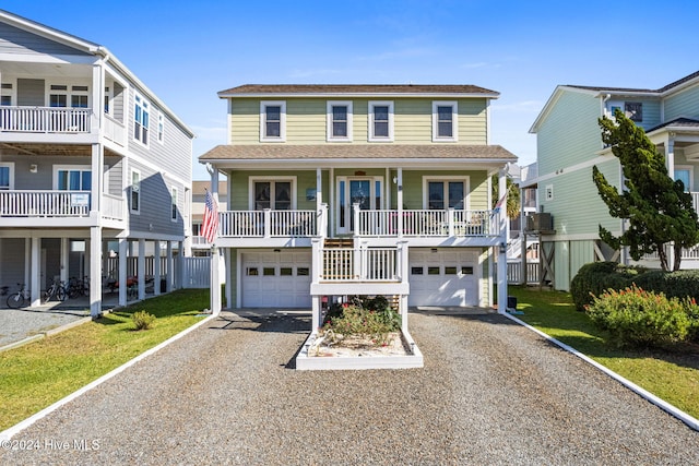 coastal inspired home featuring a porch