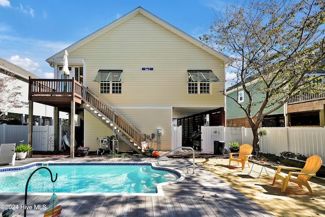 view of pool featuring a deck