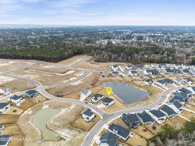 aerial view with a residential view