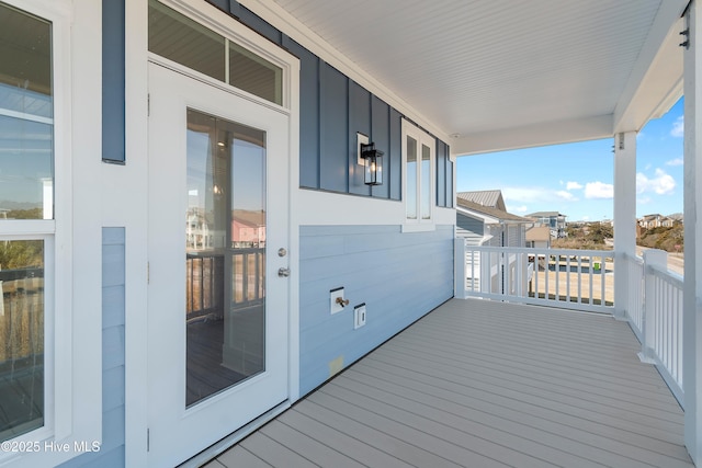 deck with covered porch