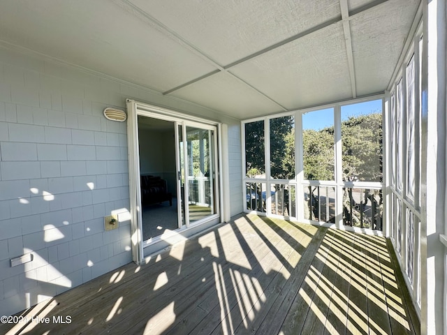 view of unfurnished sunroom