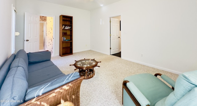 living room featuring carpet flooring