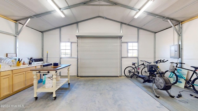 garage featuring electric panel