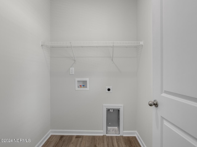 63 N Atlantic Ave Lot 143, Wilmington, NC 28411 - laundry area with laundry area, dark wood-style flooring, baseboards, hookup for a washing machine, and hookup for an electric dryer