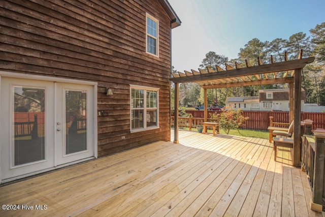 wooden deck with a pergola