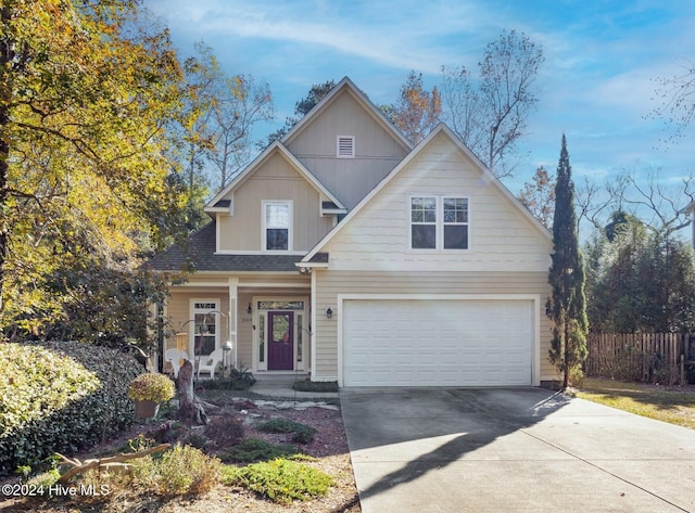 view of front facade with a garage