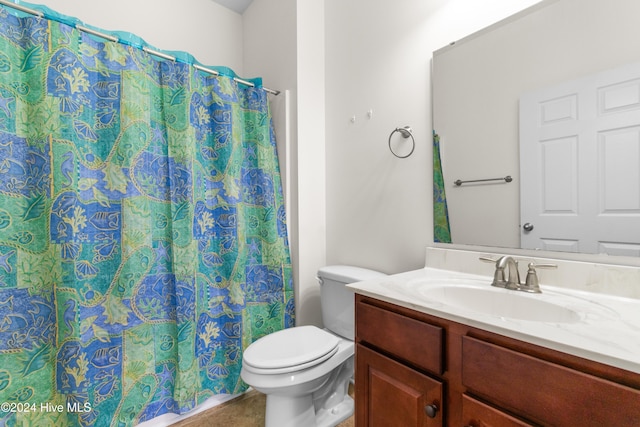 1562 Palmina Loop, Myrtle Beach, SC 29588 - bathroom with vanity, toilet, a shower with shower curtain, and tile patterned flooring