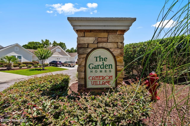 view of community sign