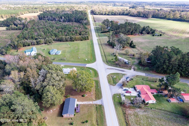 bird's eye view featuring a rural view