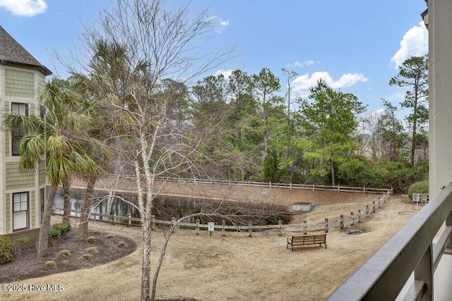 view of community with fence