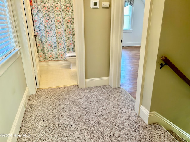 hall featuring hardwood / wood-style flooring