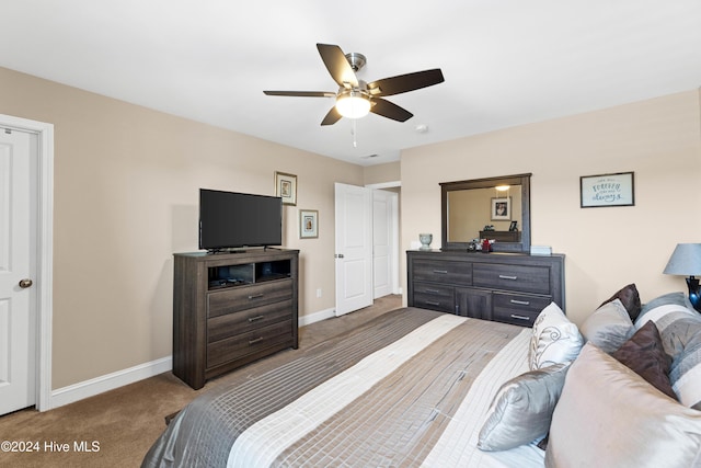 4104 Passerine Ave, Wilmington, NC 28412 - bedroom featuring carpet floors, baseboards, and ceiling fan