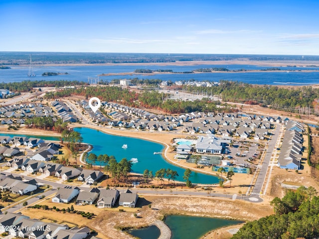 4104 Passerine Ave, Wilmington, NC 28412 - drone / aerial view featuring a water view and a residential view