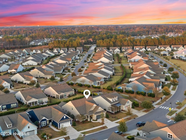 bird's eye view with a residential view