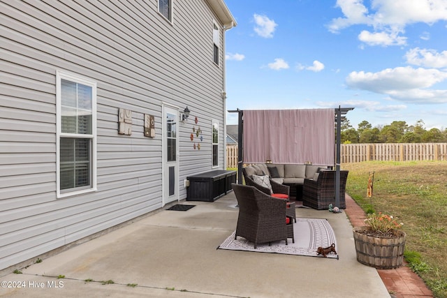 view of patio with outdoor lounge area