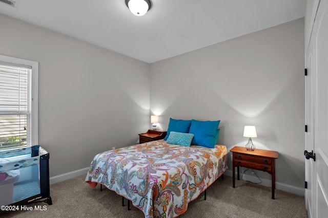 bedroom with carpet floors