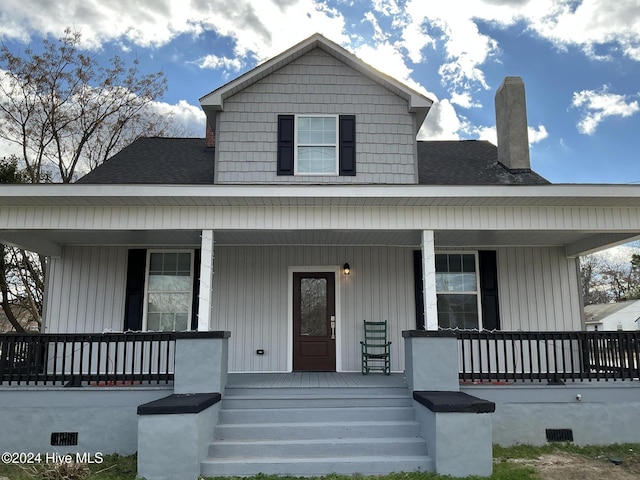 view of front of home with a porch