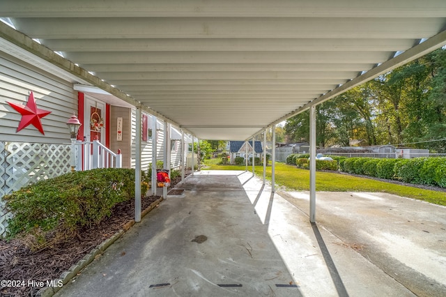 view of patio with a carport