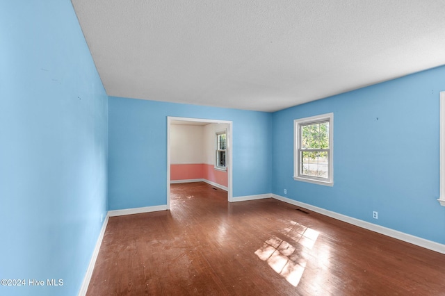 spare room featuring wood-type flooring