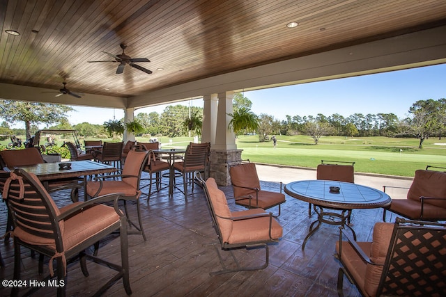 view of patio with ceiling fan