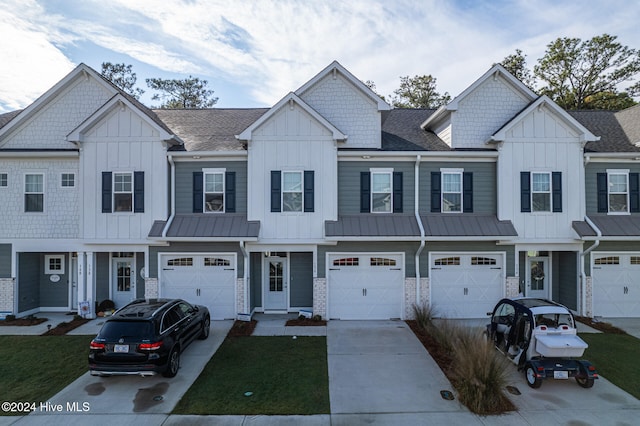 view of property featuring a garage