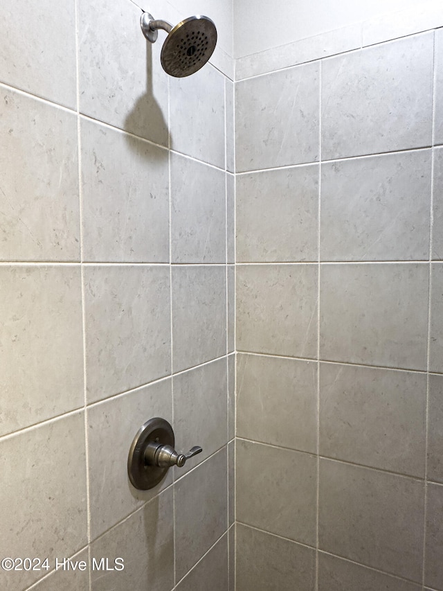 interior details featuring tiled shower