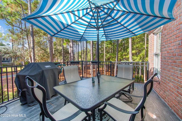 view of patio with area for grilling