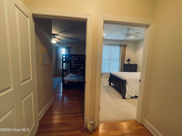 hallway featuring hardwood / wood-style floors