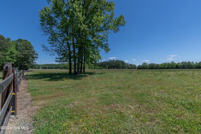 view of yard with a rural view