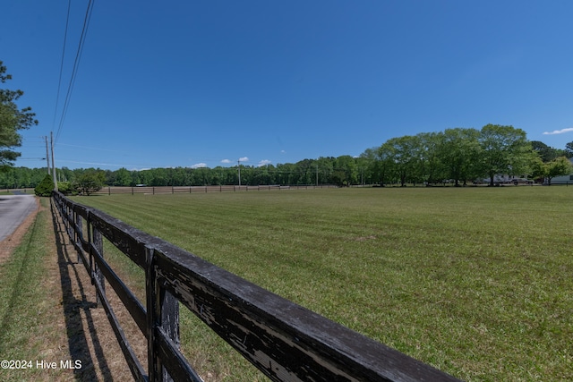 view of yard with a rural view