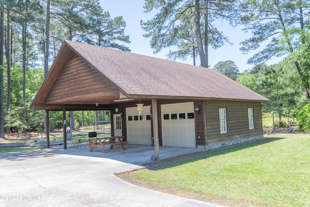 exterior space with a yard