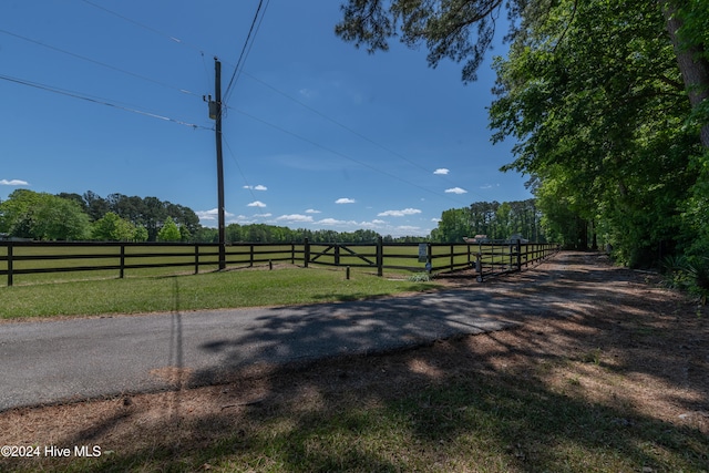 view of street featuring a rural view