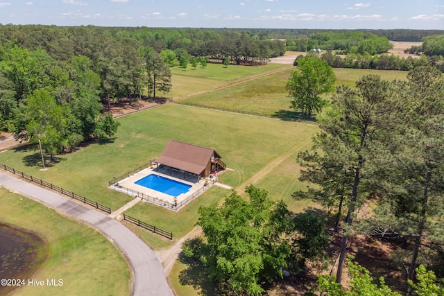 drone / aerial view featuring a rural view