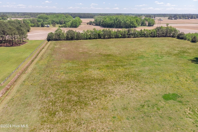 birds eye view of property featuring a rural view