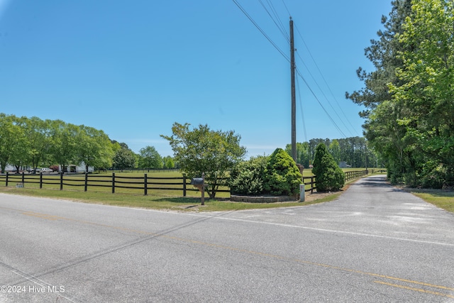 view of street featuring a rural view