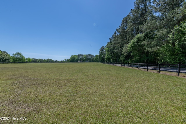 view of yard with a rural view