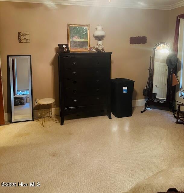 bedroom featuring crown molding