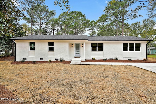 view of single story home