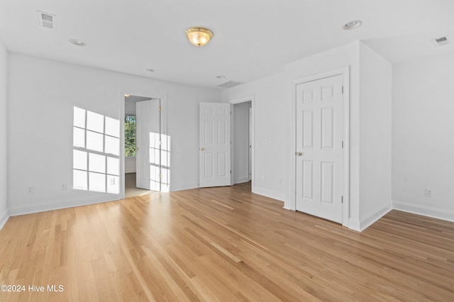 empty room featuring light wood-type flooring