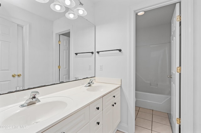 bathroom featuring tile patterned flooring and vanity